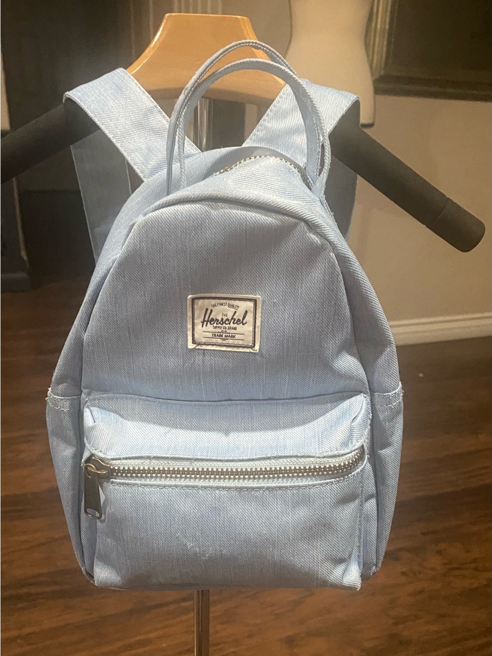 Herschel Supply Company Light Blue Mini Backpack with Front Zip Pocket